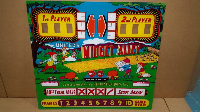 1958 United's Midget Alley Backglass