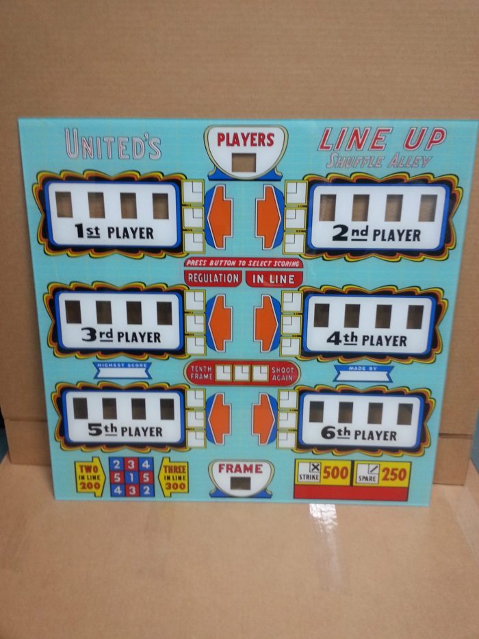 1960 United LINE UP Shuffle Backglass