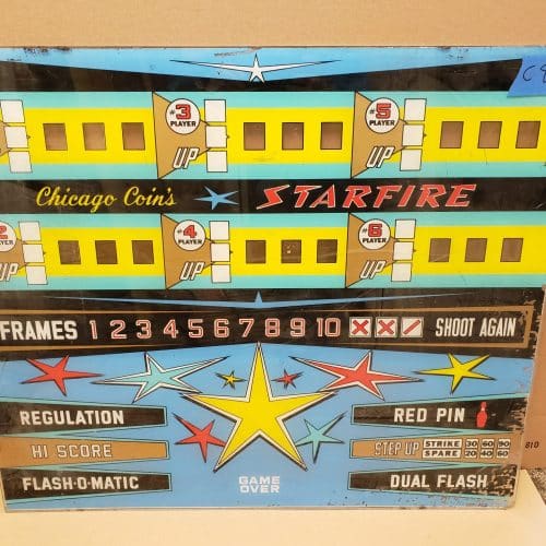 1968 Chicago Coin Starfire Used Upper Backglass C8-2